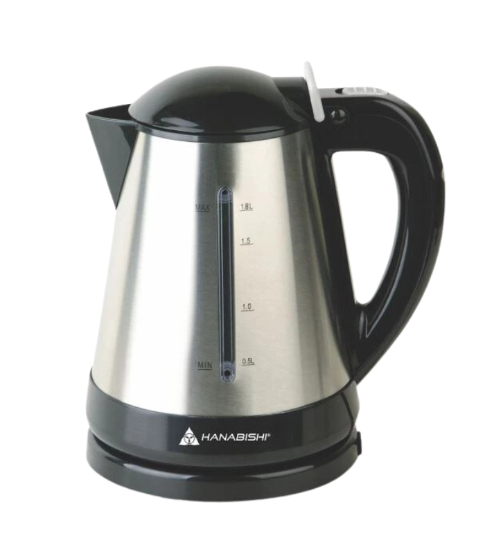 HANABISHI HWK-118SS – 1.8L cordless stainless steel electric kettle with fast boil technology